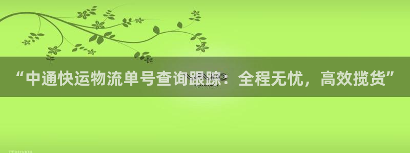 超凡国际注册账号：“中通快运物流单号